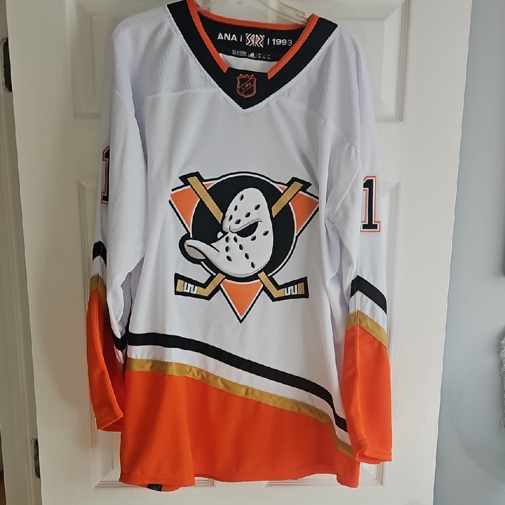 Adidas NHL Anaheim Ducks Reverse Retro 2.0 Jersey, Zegras 11, Size 54.